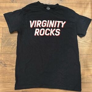 “Virginity Rocks” Black Tee